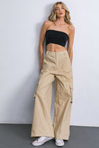 ADORABLE POSH WOVEN CARGO PANTS - 97% Cotton