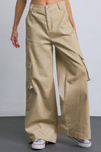 ADORABLE POSH WOVEN CARGO PANTS - 97% Cotton