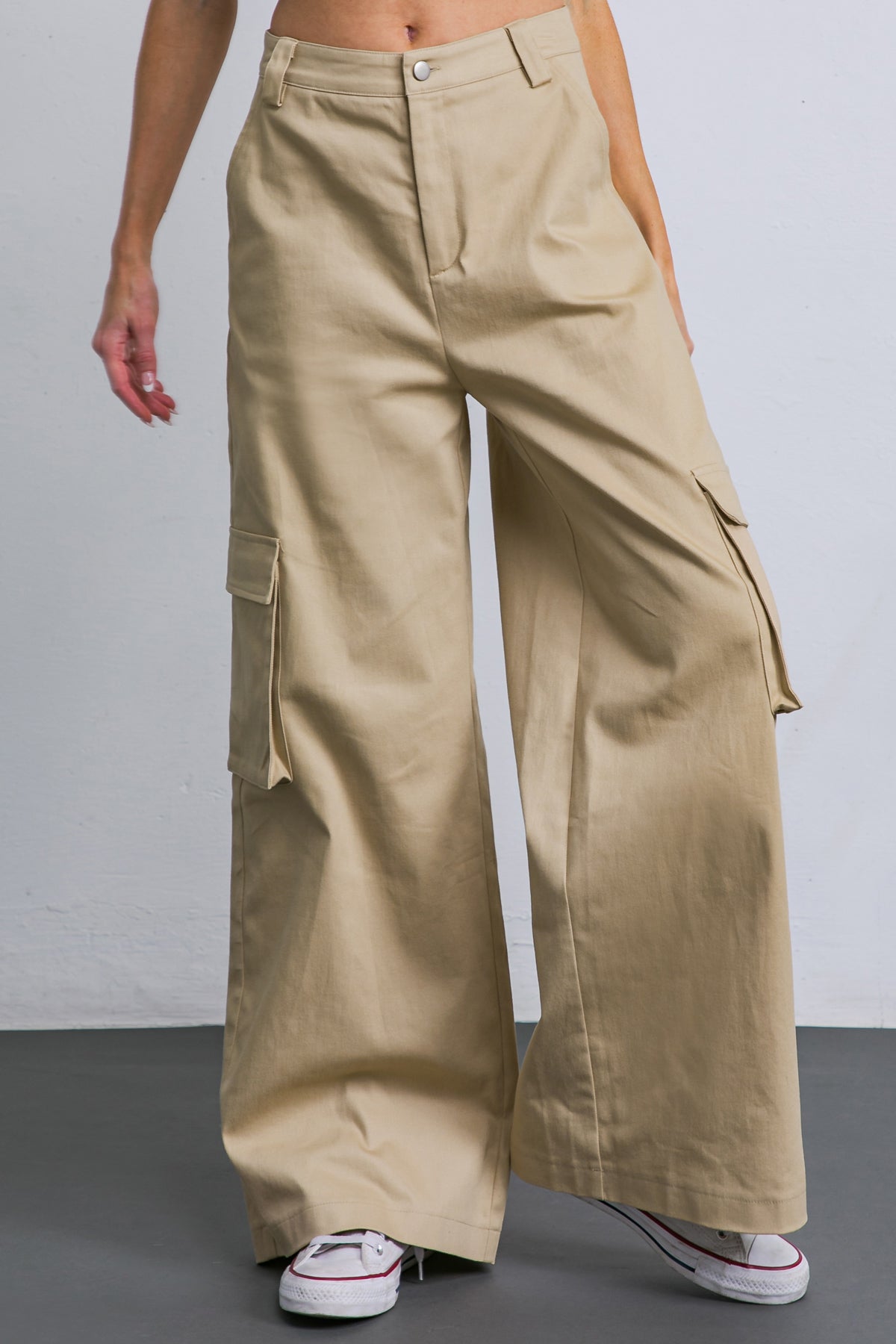 ADORABLE POSH WOVEN CARGO PANTS - 97% Cotton