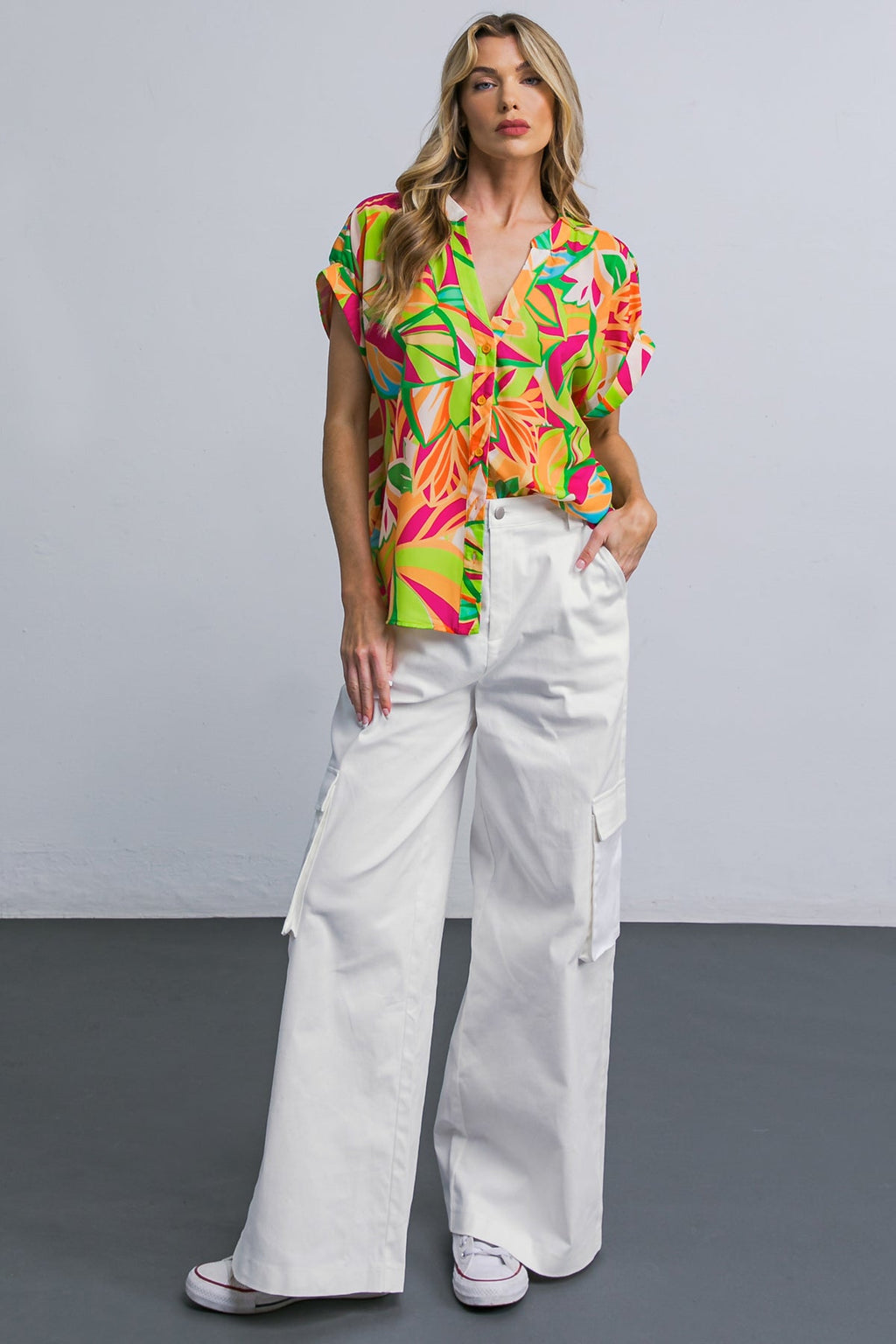 ADORABLE POSH WOVEN CARGO PANTS - 97% Cotton