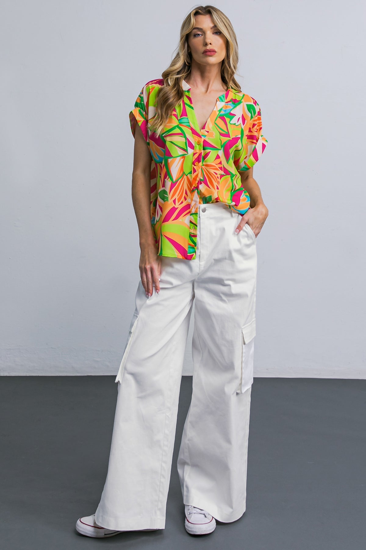 ADORABLE POSH WOVEN CARGO PANTS - 97% Cotton