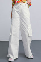 ADORABLE POSH WOVEN CARGO PANTS - 97% Cotton
