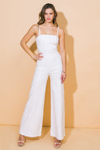 PERFECT SHINE TWILL JUMPSUIT - 98% Cotton
