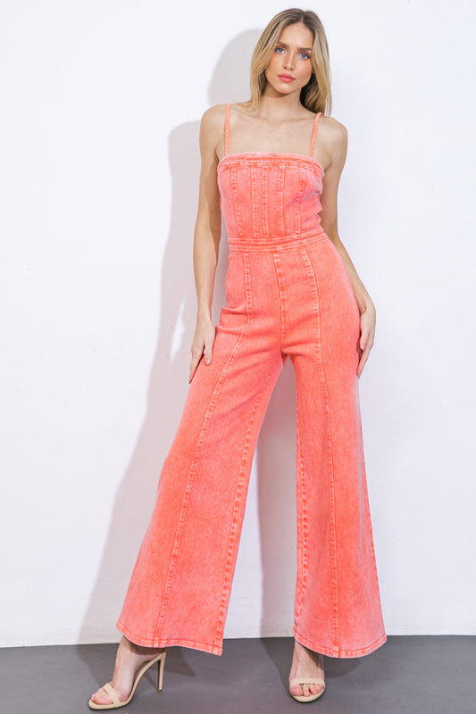 TOTALLY TRENDY TWILL JUMPSUIT - 98% Cotton