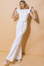HEADING UPTOWN TWILL JUMPSUIT - 97% Cotton