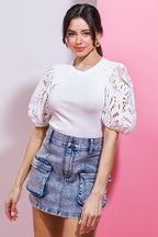 GETTING INTO THE GROOVE KNIT TOP - 93% Cotton