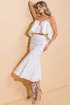 SUNSET STROLL WOVEN TWILL TOP AND SKIRT SET -  97% Cotton