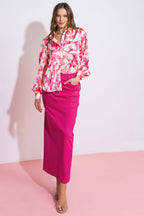 MY LOVE MINE ALL MINE WOVEN MIDI SKIRT - 97% Cotton