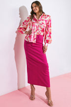 MY LOVE MINE ALL MINE WOVEN MIDI SKIRT - 97% Cotton