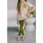 Kids Lightweight Leggings in Olive Green
