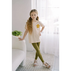 Kids Lightweight Leggings in Olive Green