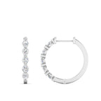 Floating Bezel Diamond Huggie Earring