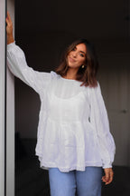 Flowy Ivory Ruffled Tunic - FINAL SALE