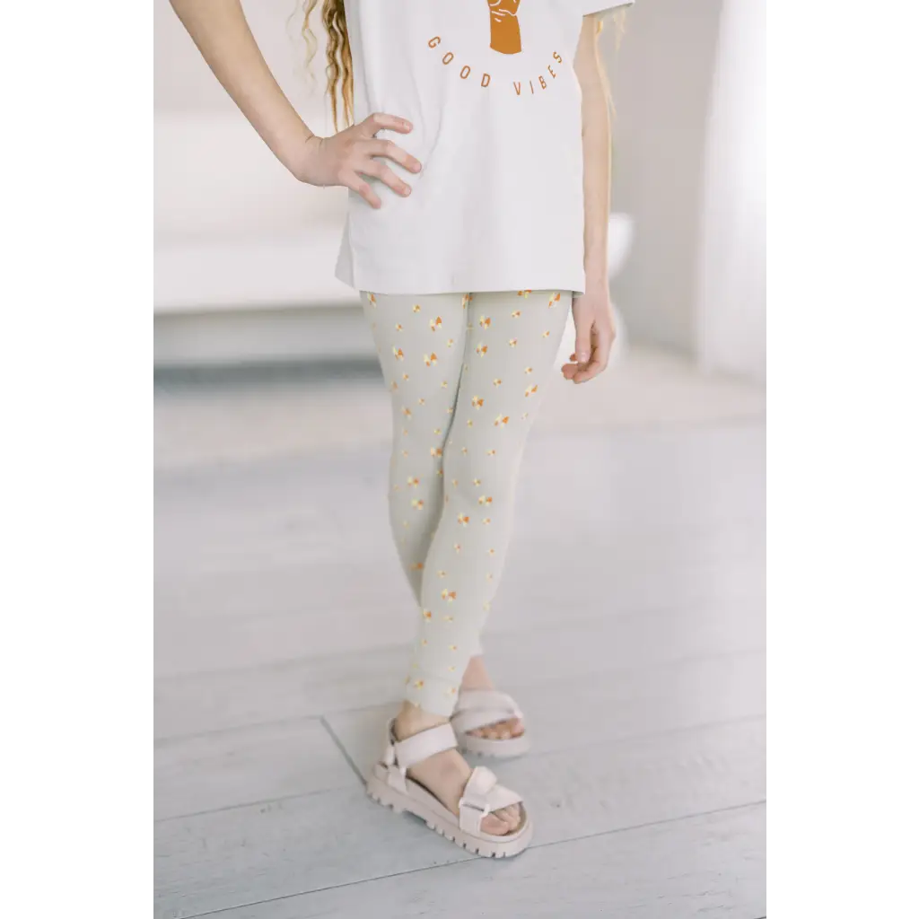 Kids Lightweight Leggings with Small Trees