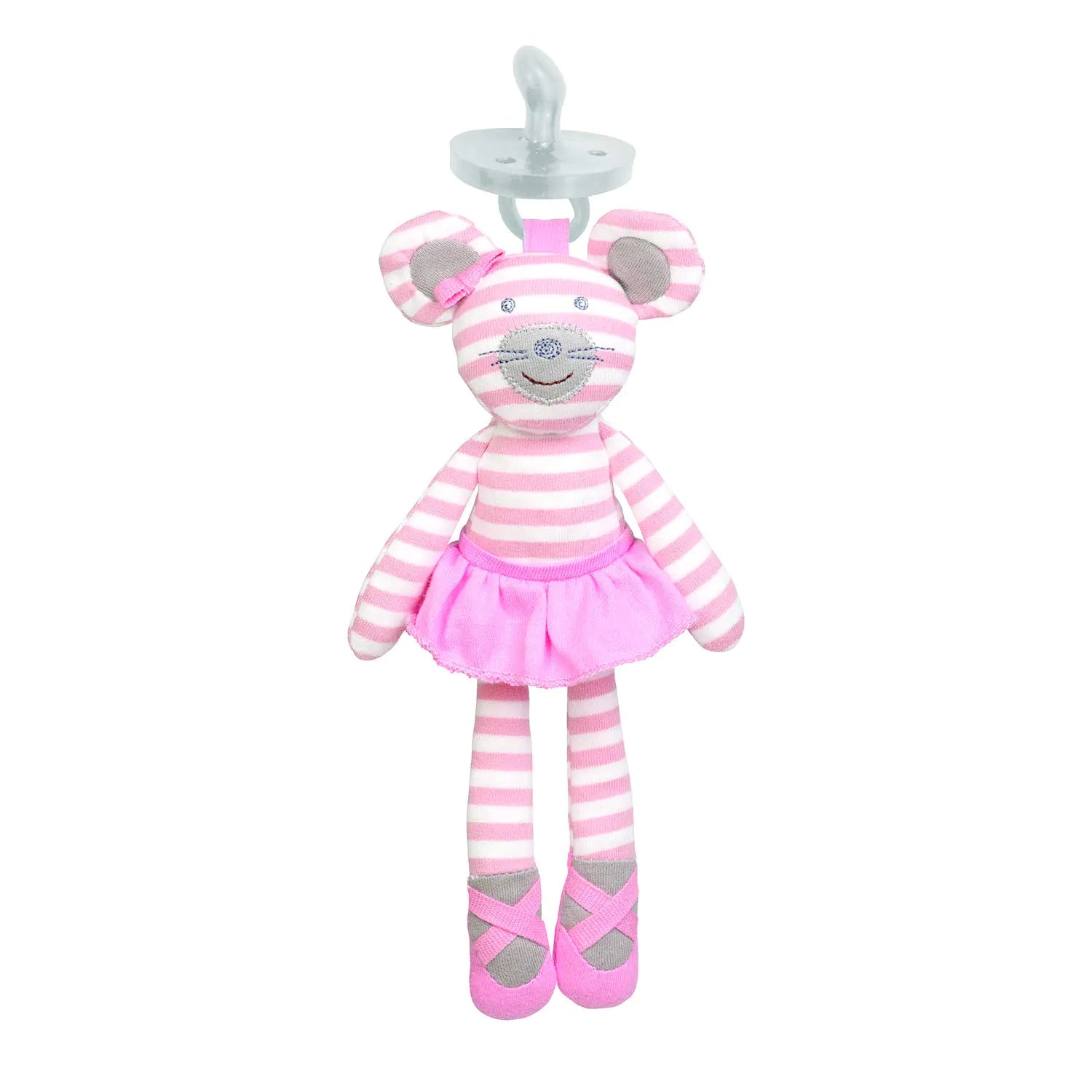 Ballerina Mouse Pacifier Buddy - Hypoallergenic 100% Cotton
