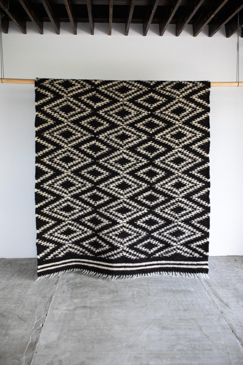 Handwoven Thin Rug with Traditional Carpathian Pattern