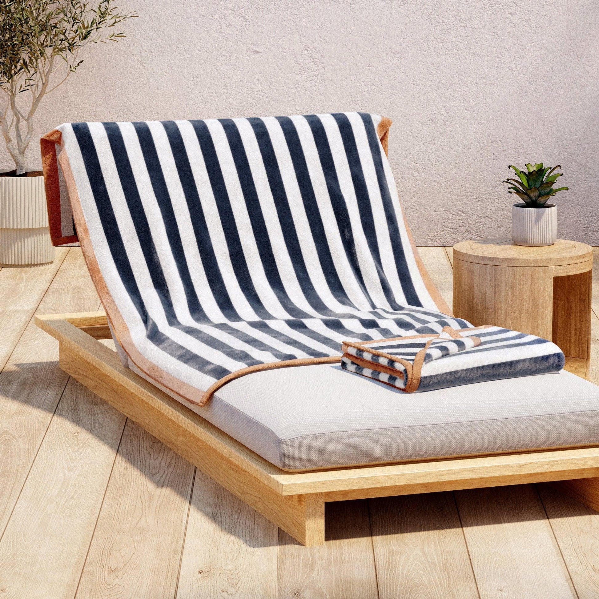Oversized Striped Border Cabana Beach Towel - Santa Cruz