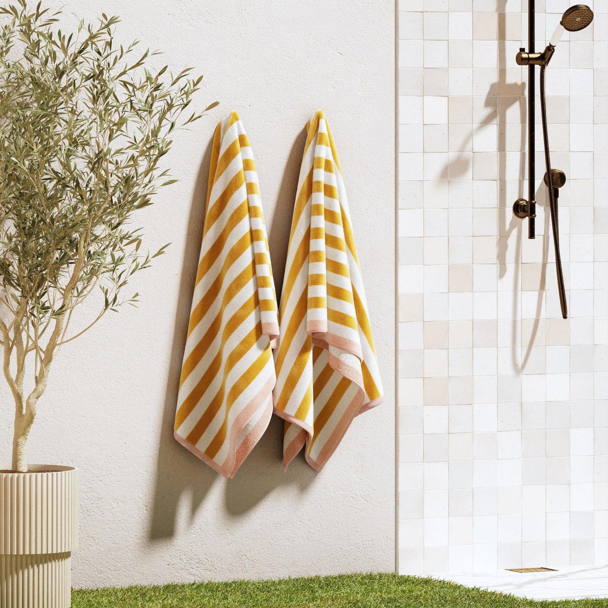 Oversized Striped Border Cabana Beach Towel - Santa Cruz