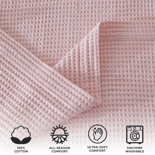 100% Cotton Waffle Weave Blanket - Mikala Collection - The Peony Haus