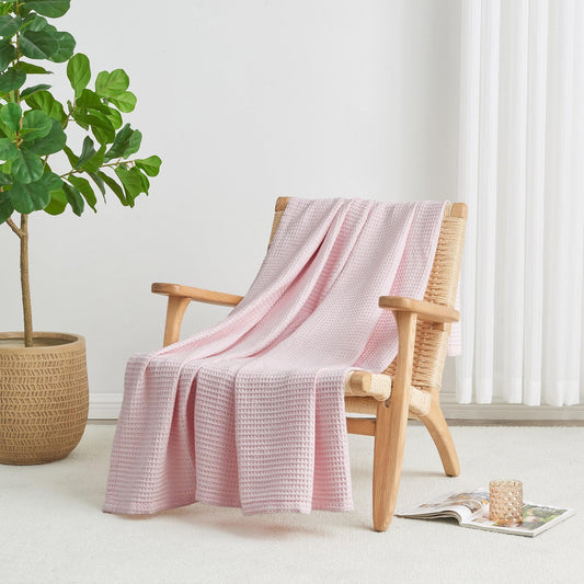 100% Cotton Waffle Weave Blanket - Mikala Collection - The Peony Haus