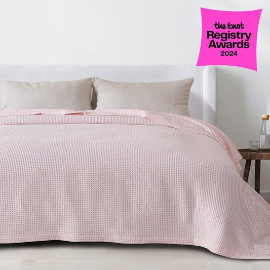 100% Cotton Waffle Weave Blanket - Mikala Collection - The Peony Haus