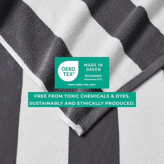 Cotton Velour Cabana Stripe Beach Towel - Novia Collection - The Peony Haus