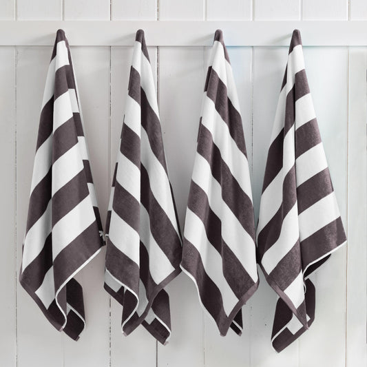 Cotton Velour Cabana Stripe Beach Towel - Novia Collection - The Peony Haus