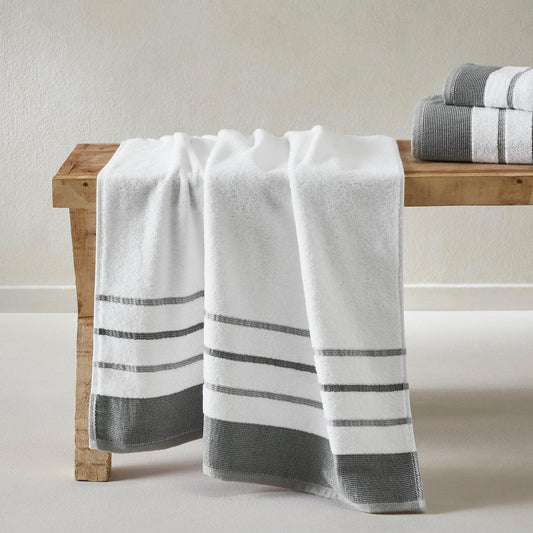 Decorative Cotton Stripe Bath Towel Set - Noelle Collection - The Peony Haus