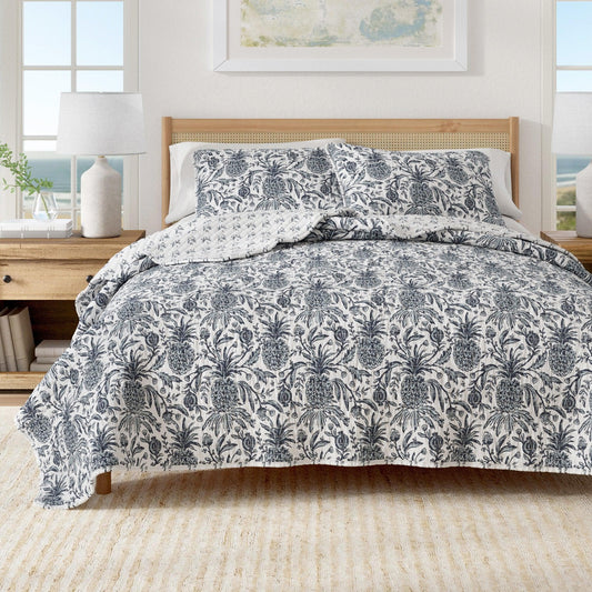 Coastal Printed Cotton Quilt Set - Bernice Collection - The Peony Haus
