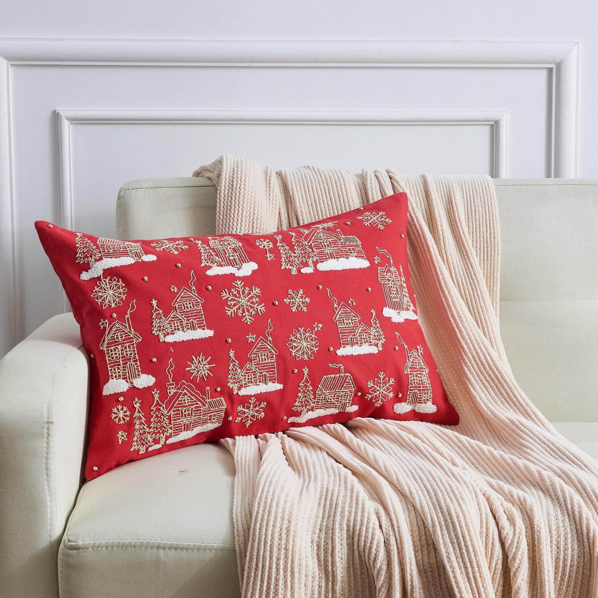 Holiday Throw Pillow - Jubilee Collection -  90% Cotton Cover