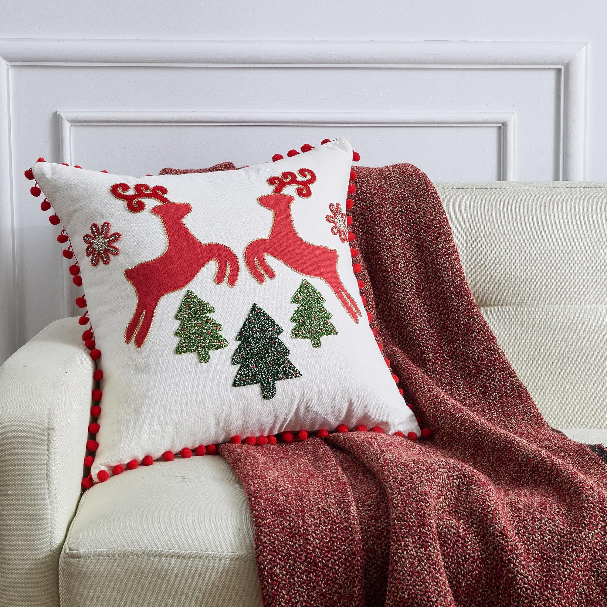 Holiday Throw Pillow - Jubilee Collection -  90% Cotton Cover