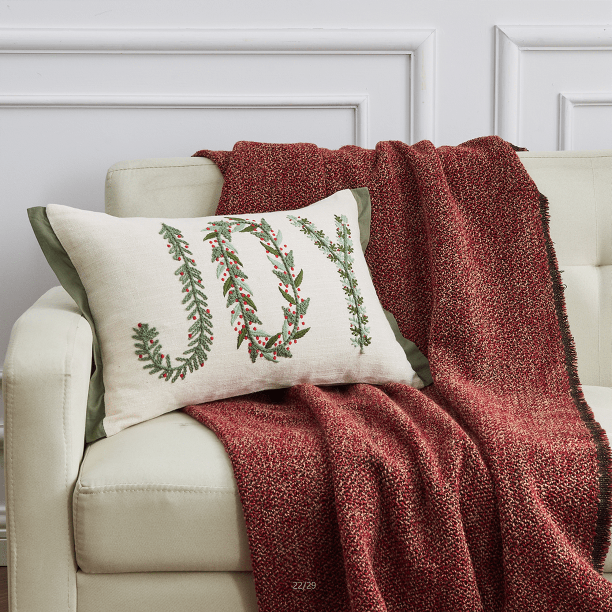 Holiday Throw Pillow - Jubilee Collection -  90% Cotton Cover