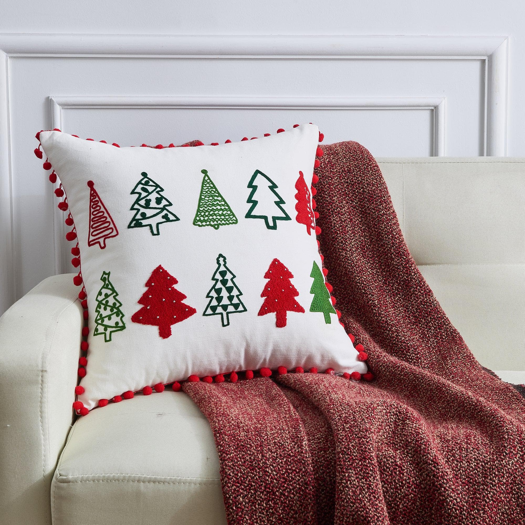 Holiday Throw Pillow - Jubilee Collection -  90% Cotton Cover