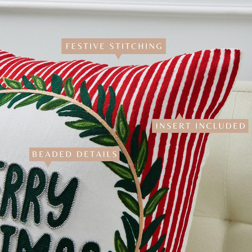 Holiday Throw Pillow - Jubilee Collection -  90% Cotton Cover