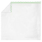400TC Cotton Scallop Embroidery & Border Sateen Solid Sheet Set