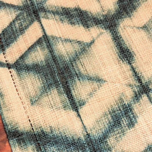 Raffia Shibori Placemat (Pair) - Turtle Pattern - Green