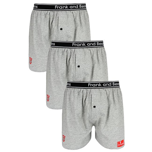 3 Mens Cotton Boxer Shorts Grey - The Peony Haus