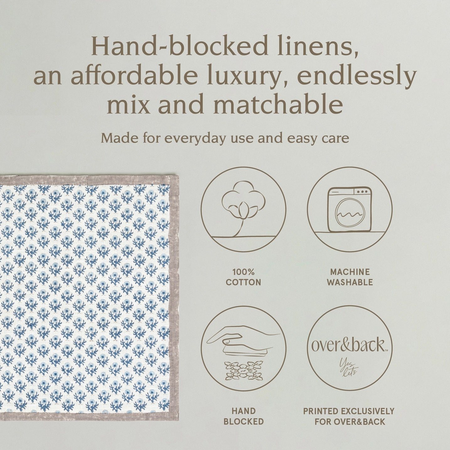 Over&Beck Hand-Blocked Cotton Napkins