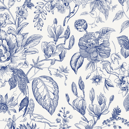 Baby Shopping Cart Hammock | Heritage Blue Vintage Floral - 97% cotton