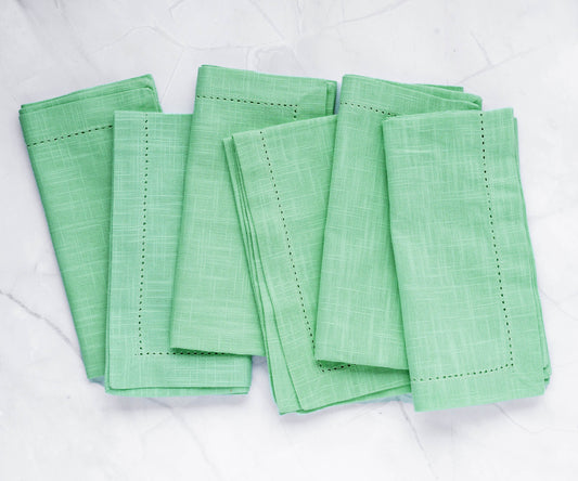 Sage Green Napkins - Hemstitch Napkins
