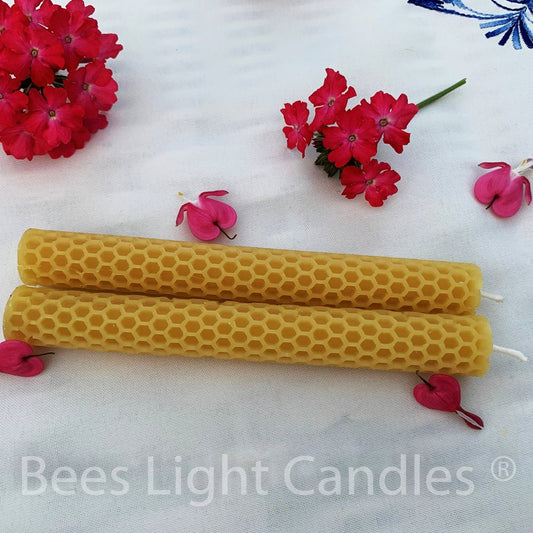 Honeycomb Beeswax Taper Candles