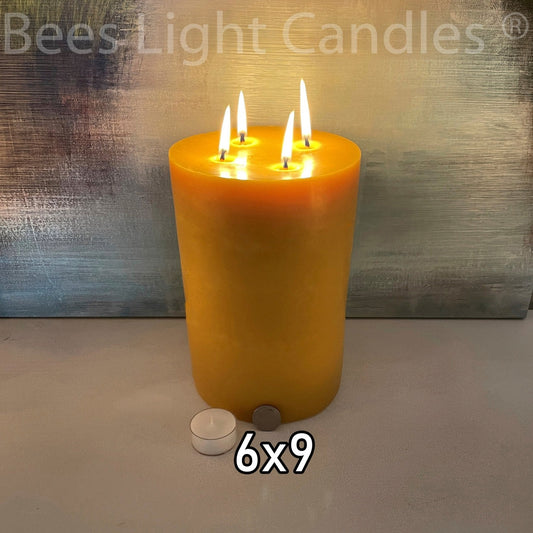 6x9" Beeswax Pillar Candle