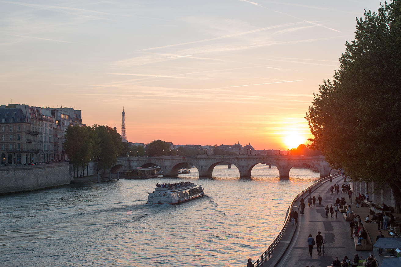 Sunset on the Seine Print