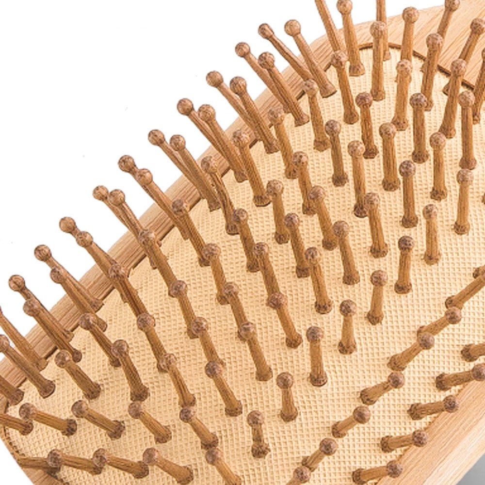 Natural Bamboo Hair Brush - Zero Waste Plastic Free Detangling Brush - The Peony Haus