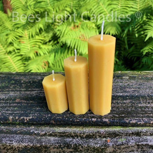 Octagon Beeswax Pillar Candles