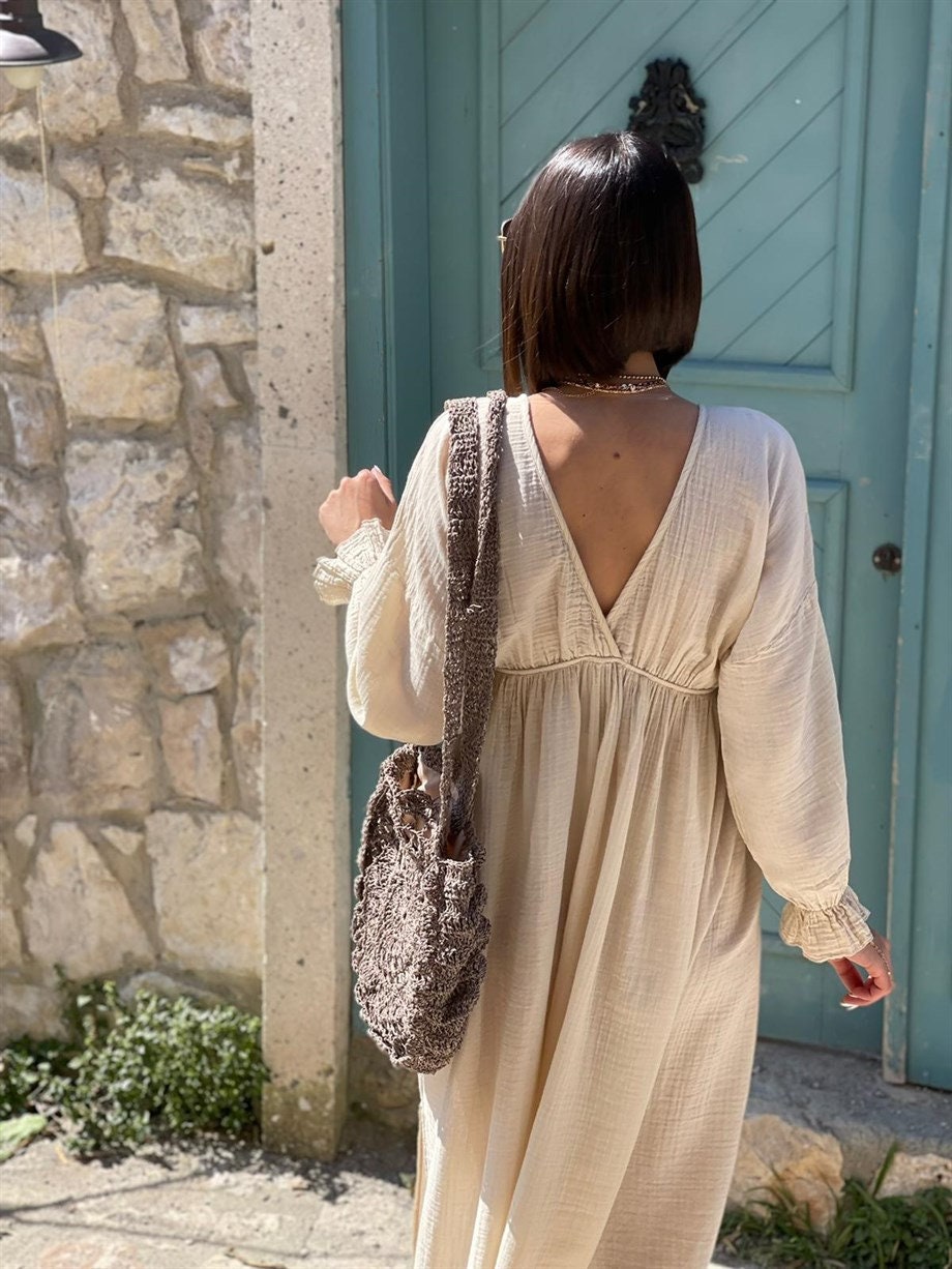 Organic Cotton Long Sleeve Summer Dress - The Peony Haus