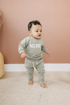 Merry Graphic Organic Cotton 2pc Jogger Set - 95% Cotton