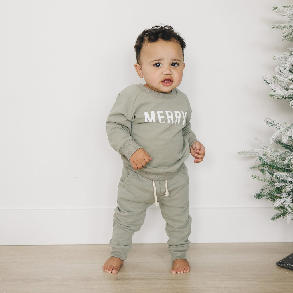 Merry Graphic Organic Cotton 2pc Jogger Set - 95% Cotton