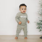 Merry Graphic Organic Cotton 2pc Jogger Set - 95% Cotton