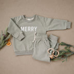Merry Graphic Organic Cotton 2pc Jogger Set - 95% Cotton